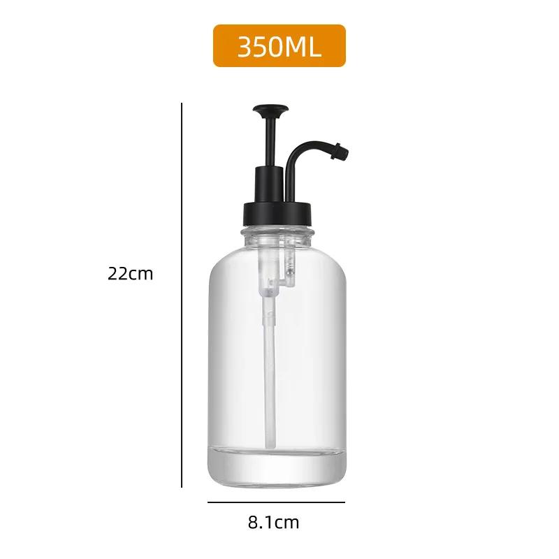 Glass 350ml Syrup Bottle Ketchup Squeeze Bottle for Squeezes Bar Accessories Water Bottles Sauces Mayonnaise Squeezer Sauce Home