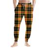Men's Drawstring Pocket Casual Pants, Checkered Striped Printed Pocket Casual Pants, Home Sleeping Pants
