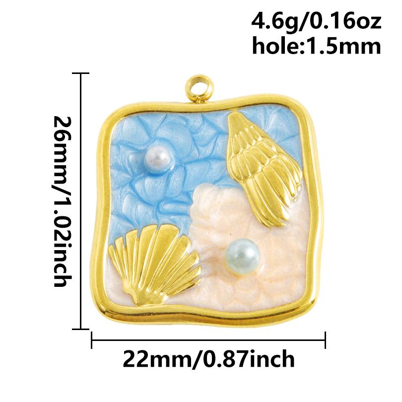 6pcs Assorted Leaf Fish Mushroom Plant Animal Pendant Enamel Charm Stainless Steel Charms For Jewelry Making Supplies DIY Craft