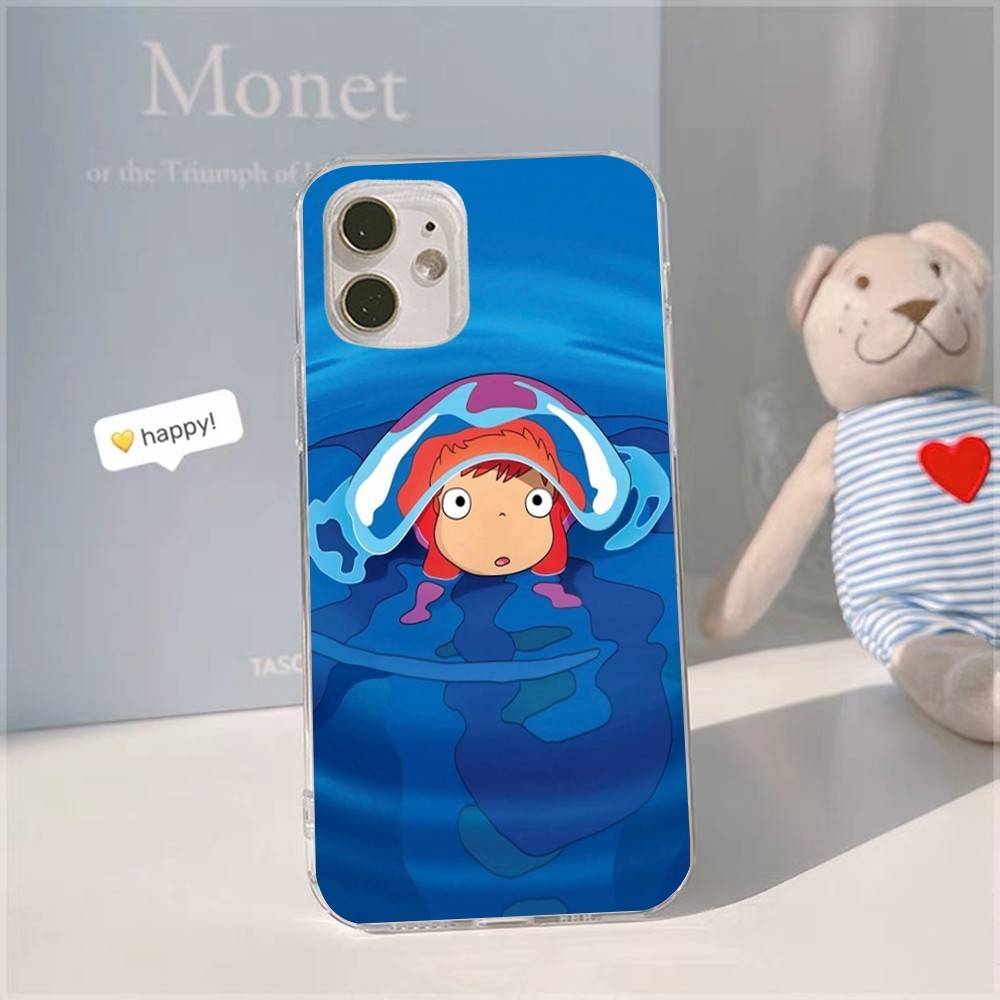 Japanese Cute P-Ponyo Movie On The Cliff For IPhone 17 16 16e 15 14 13 12 11 Pro Max Mini Plus Phone Case