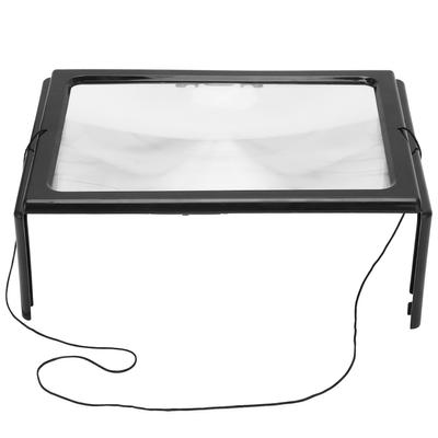 A4 Größe Leselupe mit LED-Licht und Ständer PVC Tischlupe für Zuhause