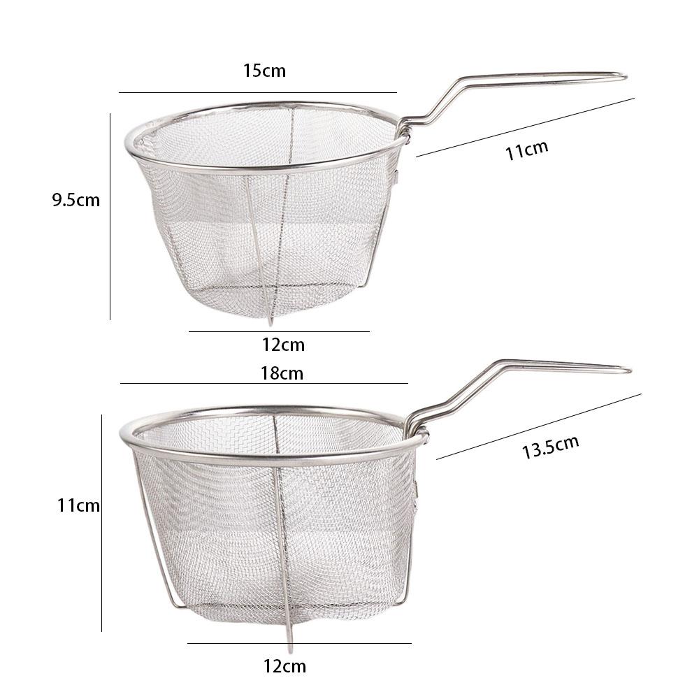 Stainless Steel with Handle Foldable Mesh Net Cooking Tools Food Colander Filter Frying Basket