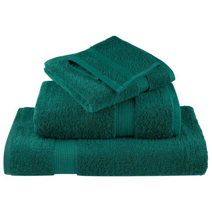 VidaXL Premium Quality Towels 10 Pcs, Shower Towels, Bath Sheets, Guest Towels, Green 137343