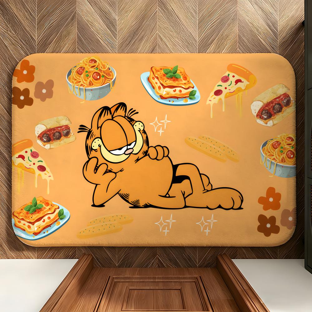 Cartoon G-Garfield Floor Mat Soft Flannel Floor Mat  Suitable for Entryways, Living Rooms, Bedrooms, and Bathrooms