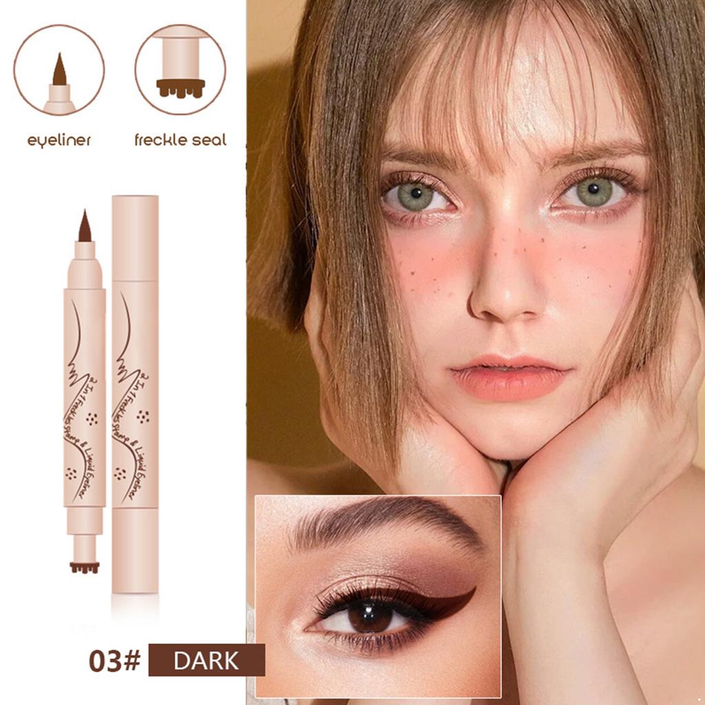 2-in-1 Sommersprossenstift & Eyeliner, Fälschung Stempel Make-up Werkzeug für realistisches Aussehen, Wasserdichte und schnell trocknende Formel, Einfache Anwendung