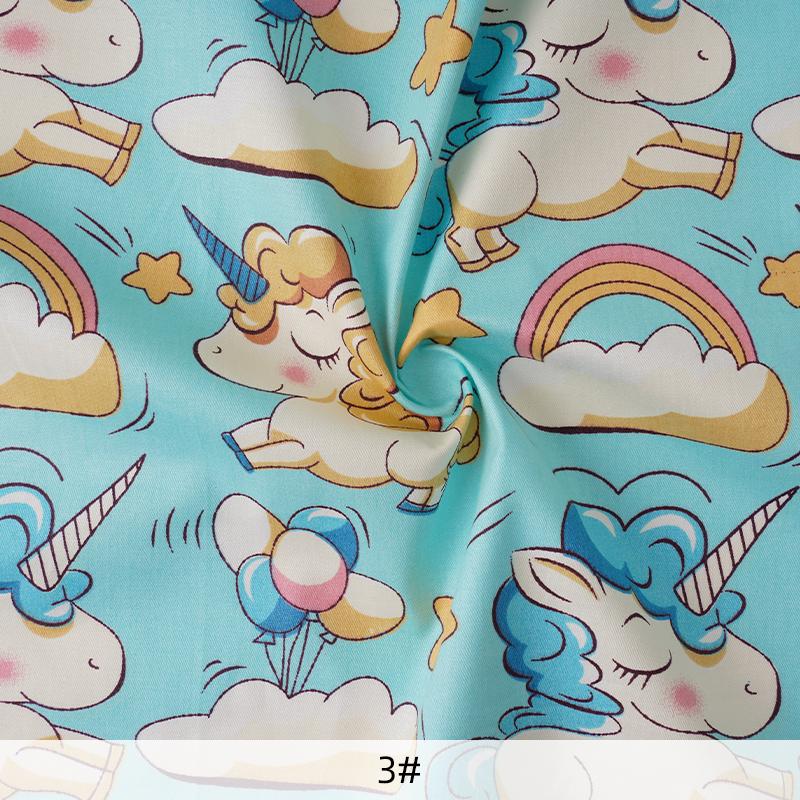 Pure Cotton Cartoon Printed Fabric for Summer Dress Bedding Children's Pajamas Handmade DIY Sewing Fabrics 0.5m/1m/2m