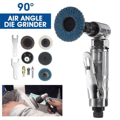 Mini 1/4 Air Angle Die Grinder 90 ° Máquina de moagem pneumática Ferramentas portáteis Cortar Polidor Moinho Conjunto de ferramentas de gravação