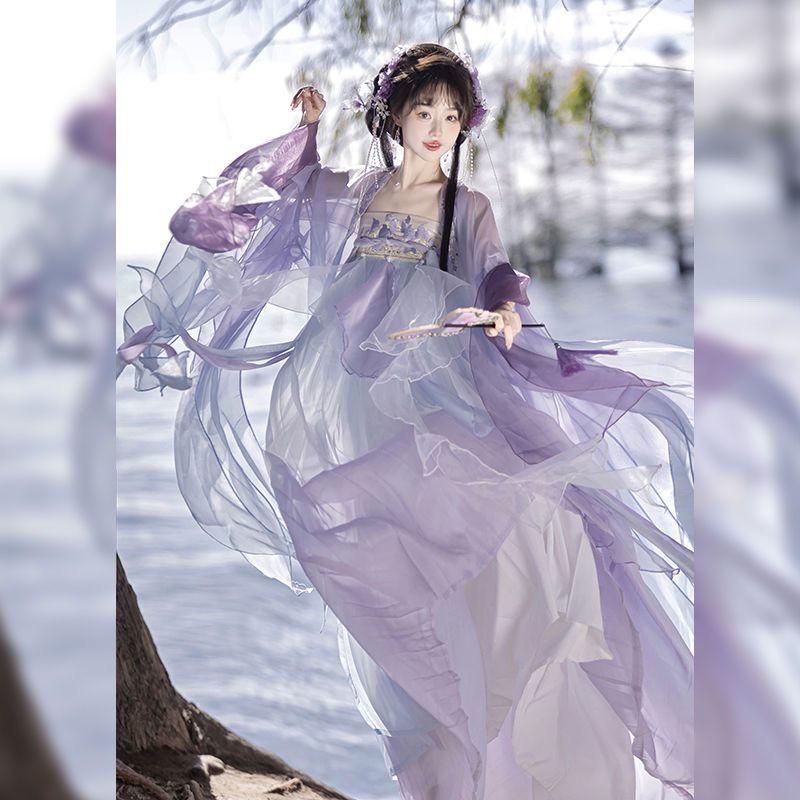 Čínský Hanfu HEZI Sukně Výšivkový Oblek ve stylu dynastie Tchang pro ženy