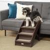 Folding Dog Ladder with 4 Non-Slip Steps In Brown PP