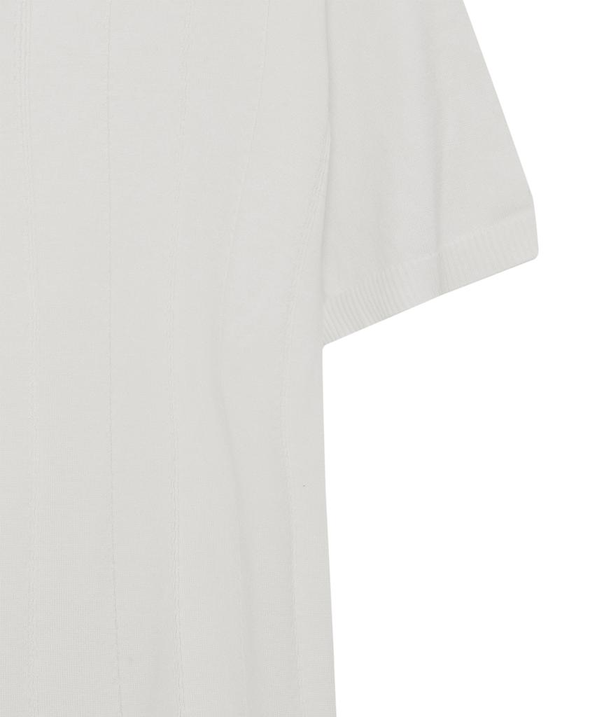 IRONYPORNO WHITELINE 86-Iro354 Multi-Stripe Snap Collar Short Sleeve Knit White