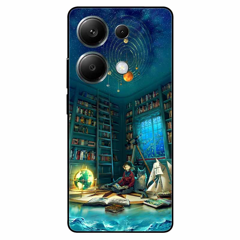 For Redmi Note 13 Pro 4G Case Global Silicon Fashion Space Wolf TPU Painted Coque Funda for Xiaomi Redmi Note 13Pro 4G Cover