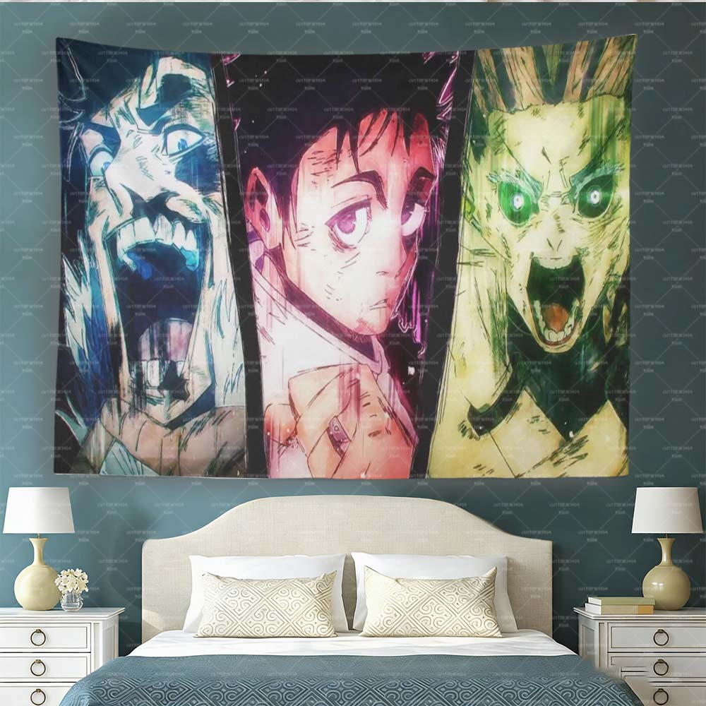 

JJujutsu Domain Expansion Anime Tapestry Vibrant Manga Style Wall Hanging Cool Graphic Print Tapestry for Bedroom Dorm 74x94cm(29x37in)