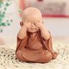 1pc Monk Figurines Car Decoration Crafts,Home Decor Kungfu Monks Figure Car Ornament Buddha Boy Accessories Figurines Tea Pet