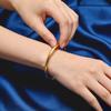 Vintage Gold-Plated Matte Copper Alloy Bangle - Versatile Chinese Auspicious Bracelet for Festivals and Everyday Wear