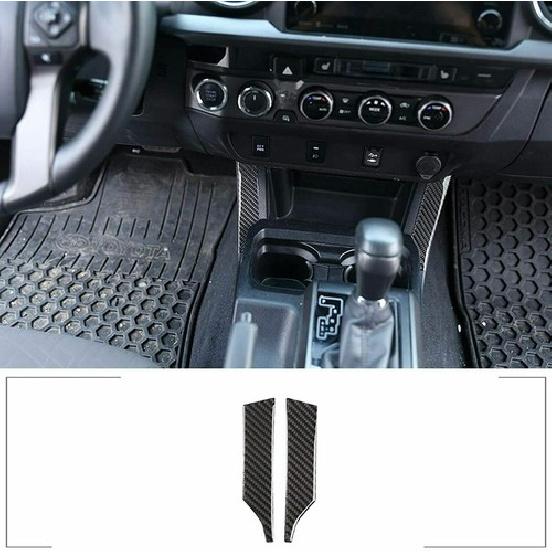 Carbon Fiber Central Control Storage Box Side Trim Fit For Toyota Tacoma 2015-20