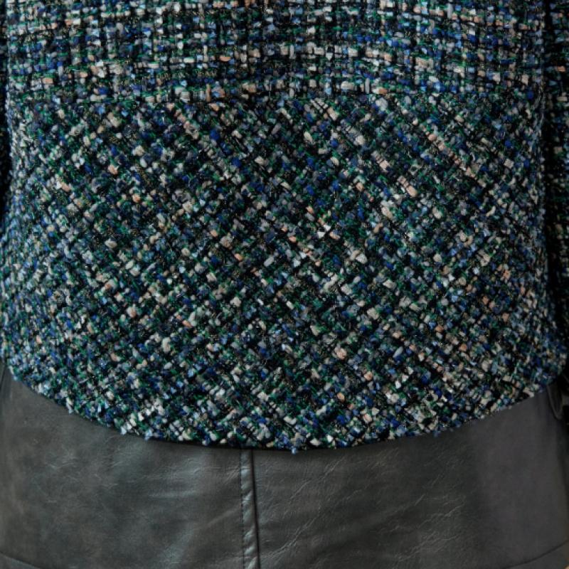 Maxza Glitter Mix Out Pocket No Collar Tweed Jacket Cd03qj300on