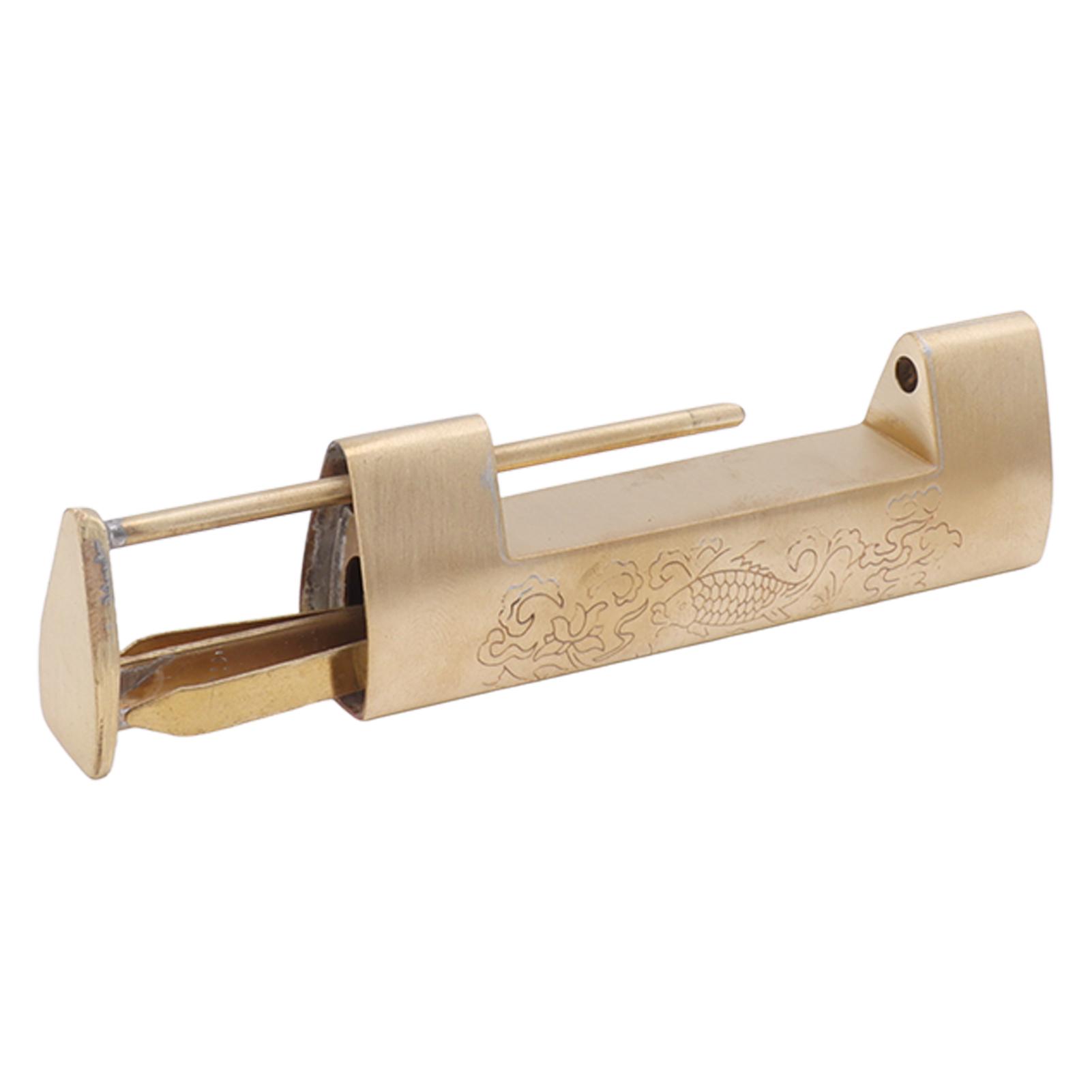 Antique Lock Spacing 5.9cm Auspicious Fish Lock Chinese Locks Small Brass Locks Antique Padlock