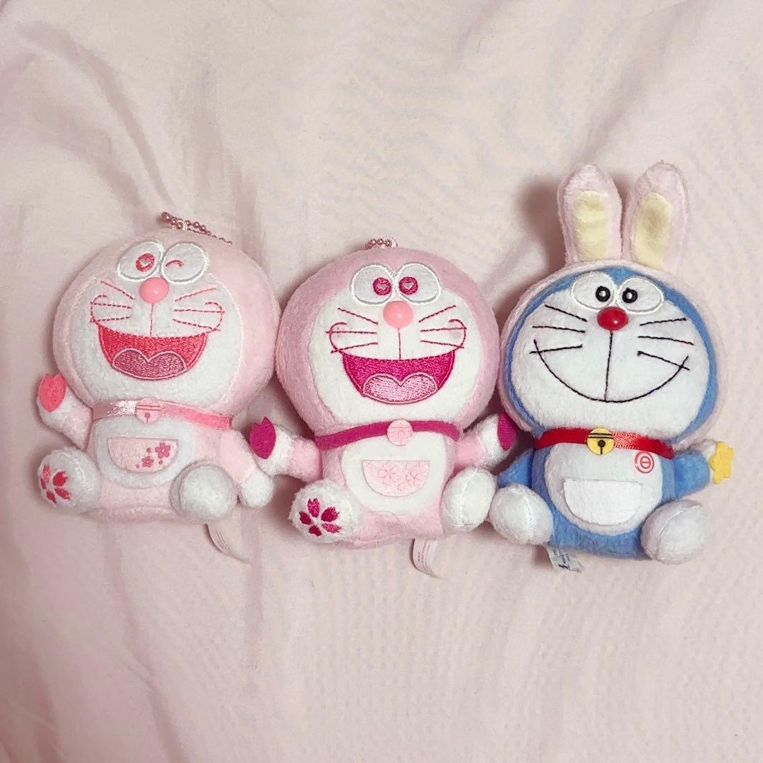 Sakura Sakura Moon Exploration Doraemon Mascot Keychain Stuffed Toy Set