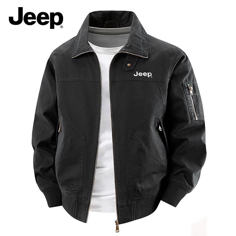 Jeep Men s Washed Lapel Cotton Work Jacket M темно-синий