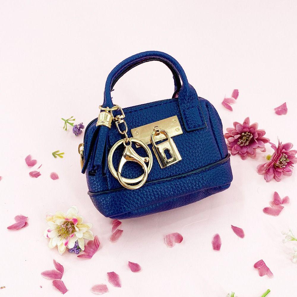 Creative With KeyChain Key Bag Simple PU Leather Mini Storage Pouch Multifunction Gift Coin Purse Wallet