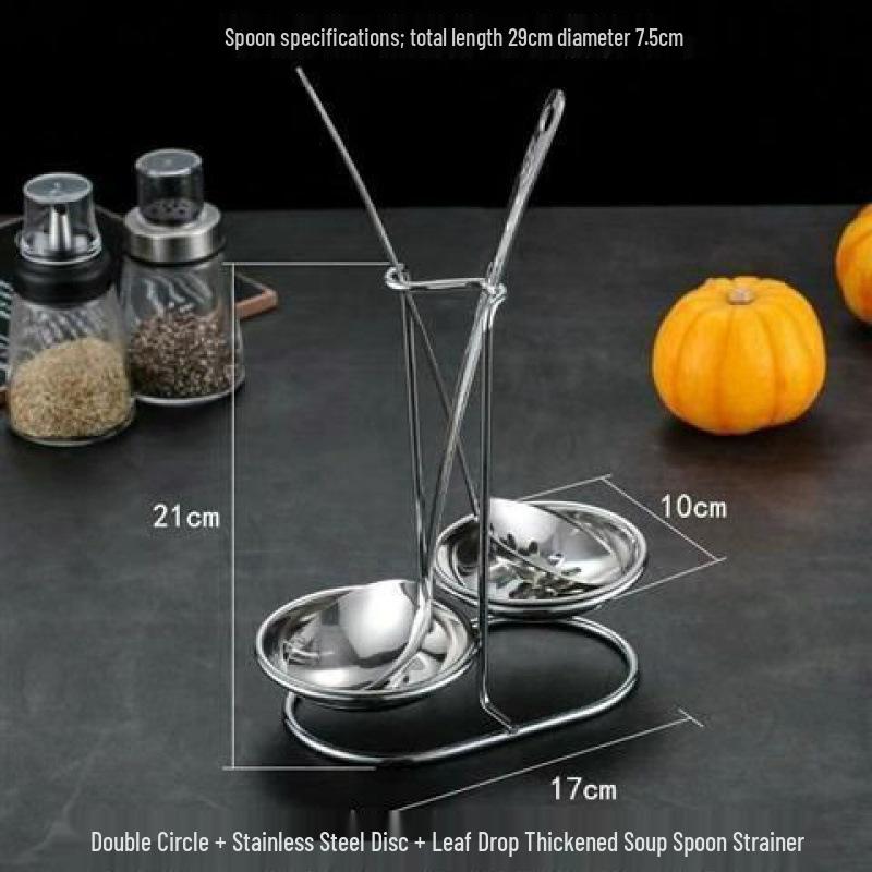 Stainless Steel Soup Ladle and Colander Holder Stand for Restaurants