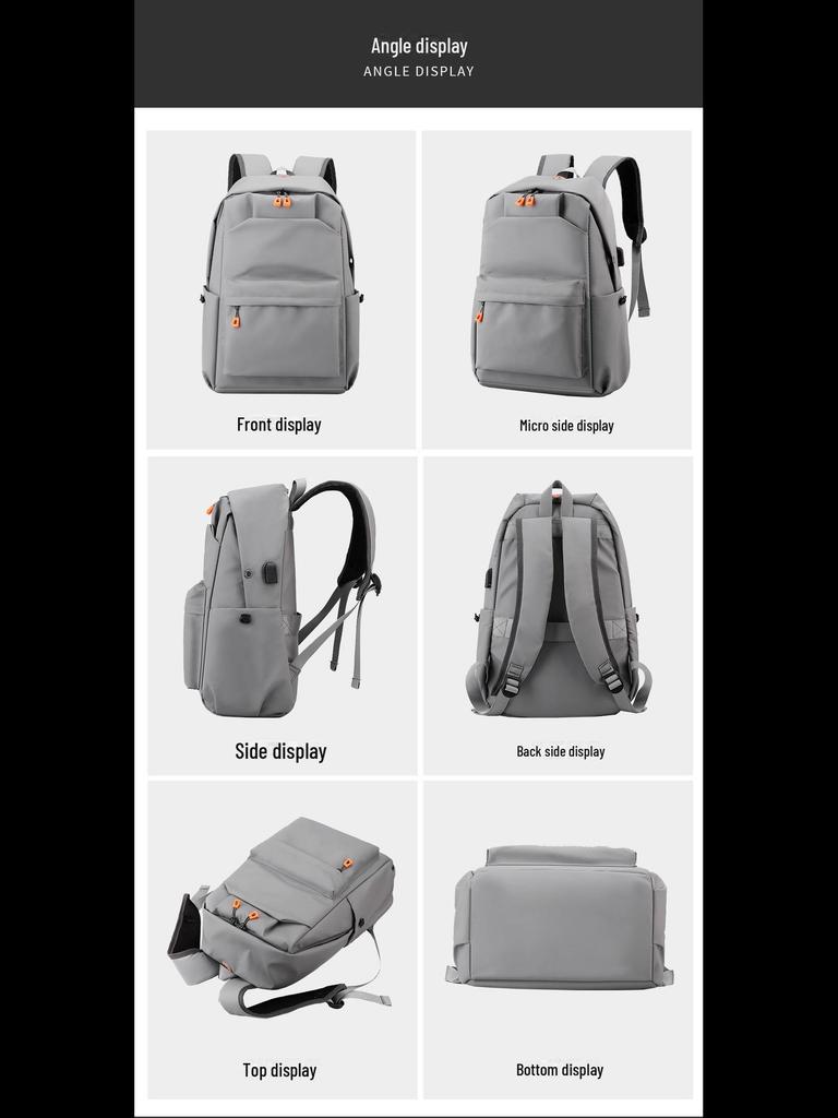 Cross-Border Casual Fashion USB Charging Backpack | High-End Trendy Commuter Bag with Custom Printing