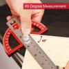 8/12Inch 180° Protractor Aluminum Alloy / Plastic Angle Finder Angle Ruler Woodworking Tools Measuring Ruler Meter Goniometer