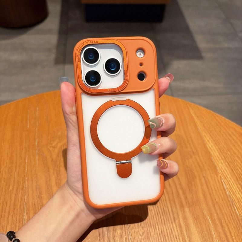 Magnetic Phone Case With Built-in Kickstand IPhone 17 Pro Max 16 15 Series TPU PC Matte Skin-Friendly Grip