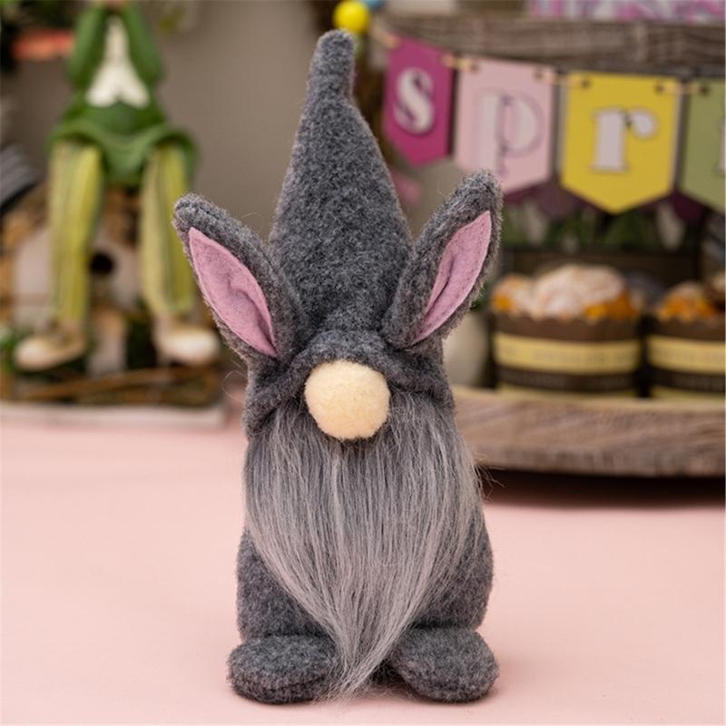 Unique Easter Rabbit Gnomes Crafted with Fine Fabric Delicate Craftsmanships Suitable for Decorating Desk,Bedsides Table