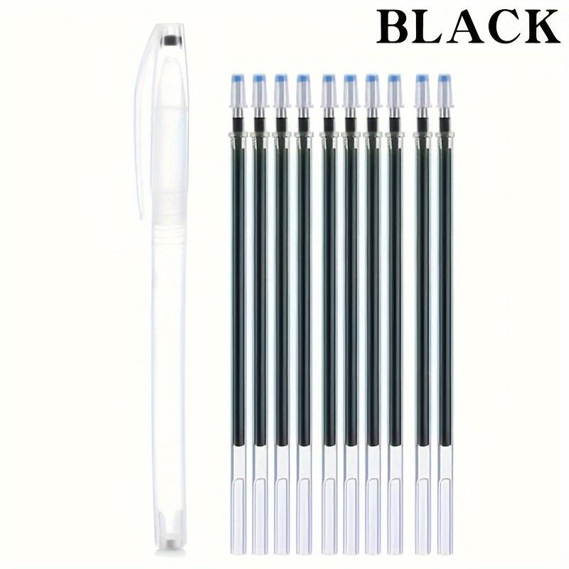 

10 шт. комбинированная ручка для маркировки ткани с горячим стиранием - ручка с исчезающими чернилами для гладкого письма, удобная ручка чёрный