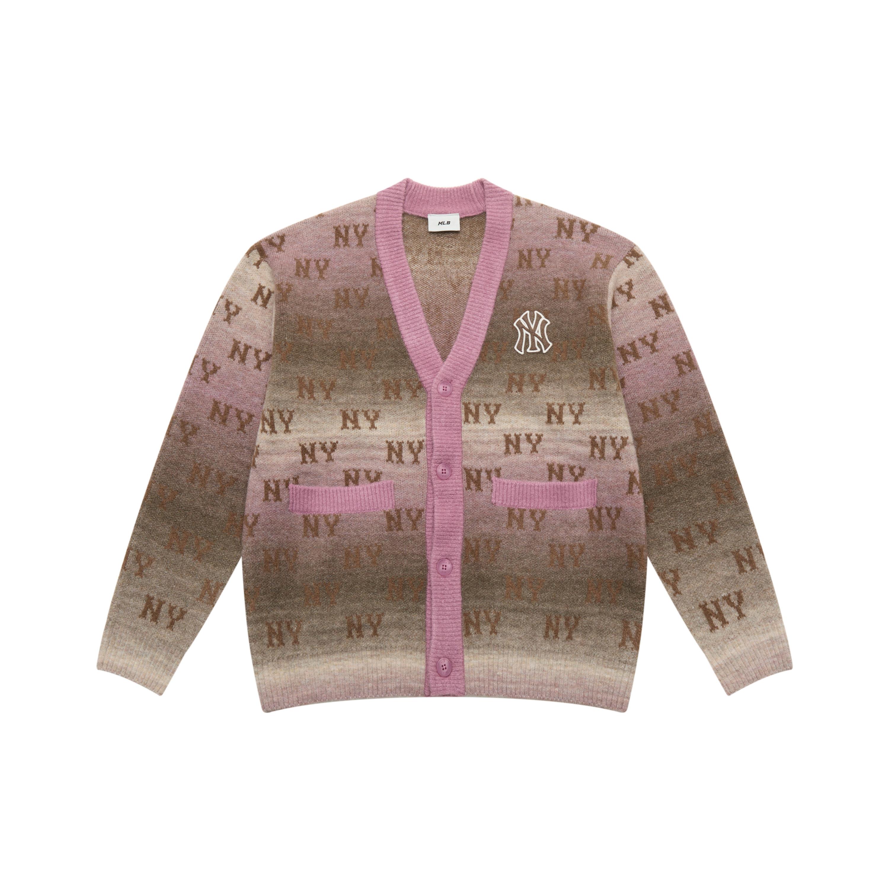 

New MLB MONOGRAM Collection New York Yankees 25FW Knitwear Unisex Dark Pink 3AKCM0354-50PKD L