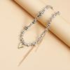 Fashion Trend Accessories Irregular Hand-Beaded Love Fringe Serpentine Pendant Mix Necklace Stainless Steel Jewelry