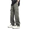 Summer overalls men's new loose straight paratrooper casual pants outdoor charging wear-resistant multi-pocket work pants