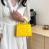 Elegantní Retro Jednobarevná Mini Kabelka Všestranná Korejský Styl Vzor Srdce Láska PU Kůže Crossbody Taška přes Rameno pro Středoškolačky