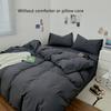 Light luxury style minimalist solid color skin friendly matte bedding set of3 pcs without core, 1duvet cover and2 pillow covers