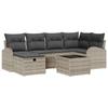 Ensemble de canapé de jardin 7 pièces avec coussins gris clair en rotin, Canapé de jardin 2 places avec rangement et 3360423