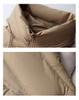 Women's Mid-Length Hooded Patchwork Pendant Down Jacket - Plus Size, Loose Fit, White Duck Down, Autumn/Winter Style