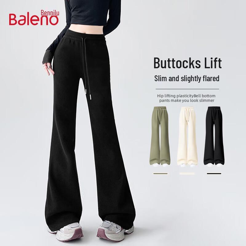 Baleno Women's High-Waist Flared Casual Yoga Sweatpants