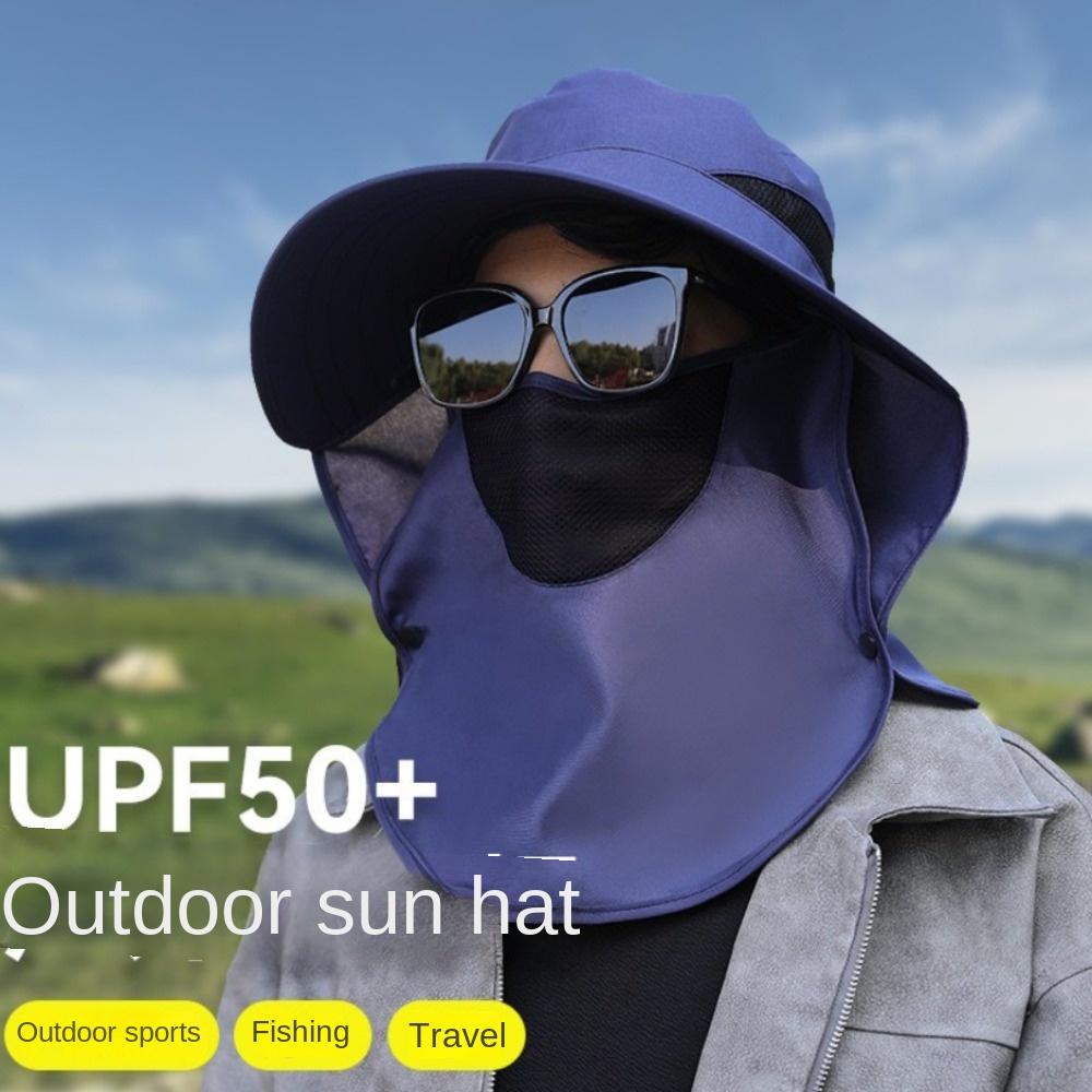 New Face Neck Protection Beach Cap Detachable Anti-UV Bucket Hat All-directional Breathable Sunscreen Hat Spring Summer