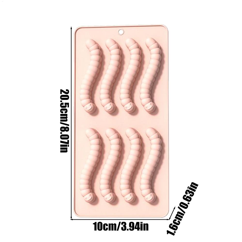 Food-Grade Silicone Gummy Worm Mold Candy Baking Pan Worm Fondant Molds Home Kitchen Supplies, Halloween Christmas Treats