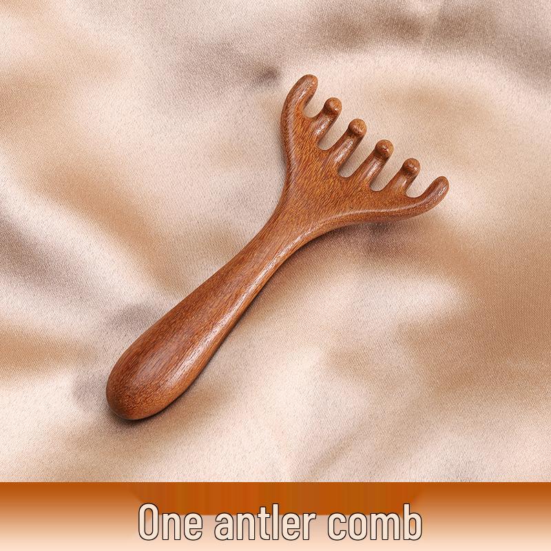 

Гребень из сандалового дерева с длинной ручкой и закругленными кончиками для массажа кожи головы и гладких волос