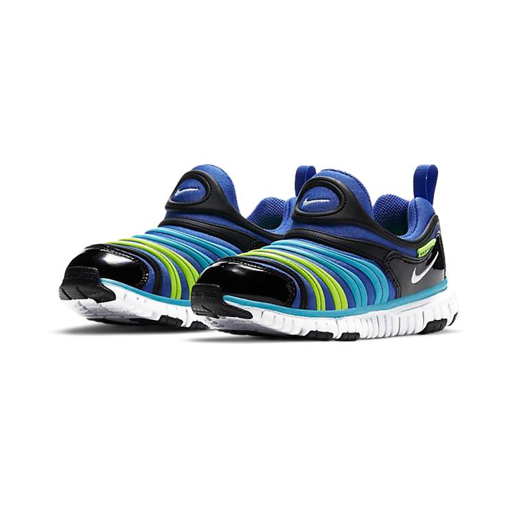 New Nike Dynamo Free Low Top Sports Casual Shoes Blue Black Children Aged 3 7 Years Old 343738-434