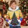 Kids Long Sleeve Christmas Print Casual Fashion Hooded Top