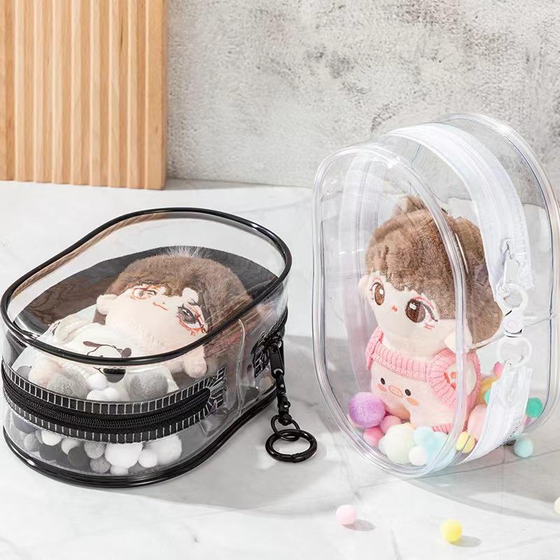 Pop Mart Transparent PVC Baby Stroller Bag - 3D Sun Design, 20cm Blind Box Display Storage Bag