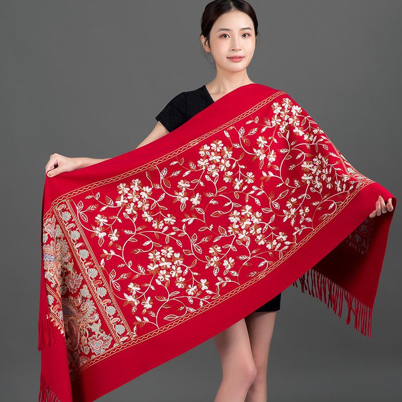 70 * 200cm Autumn And Winter New Women'S Solid Color Versatile Simple Tassel Imitation Cashmere Double-Sided Scarf Warm Scarf Atmosphere Shawl