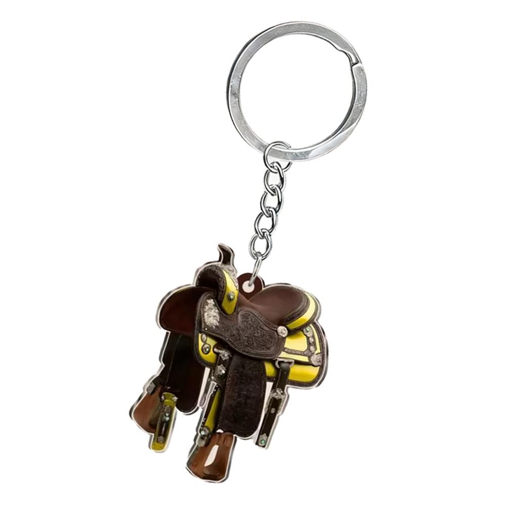 Stylish Acrylic Horse Saddles Keychain For Car Mirror Decoration Hanging Ornament Gift Home Decors And Locker Use
