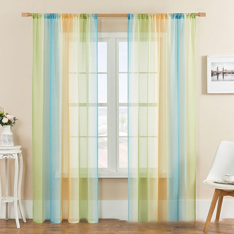 Floral Printed Sheer Curtains - Light Filtering Voile Scarf for Balcony, Bay Window, Living Room, Room Divider & Privacy