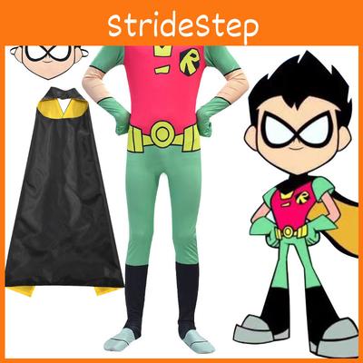 Kostium Robina z Anime Młodzi Tytani dla Chłopców Doskonały Kombinezon do Cosplay Superbohatera**
