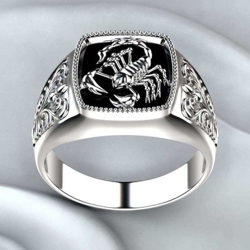 Scorpio Embossed Pattern Men's Ring High-end Dark Wind Poisonous Scorpion Ring Bracelet