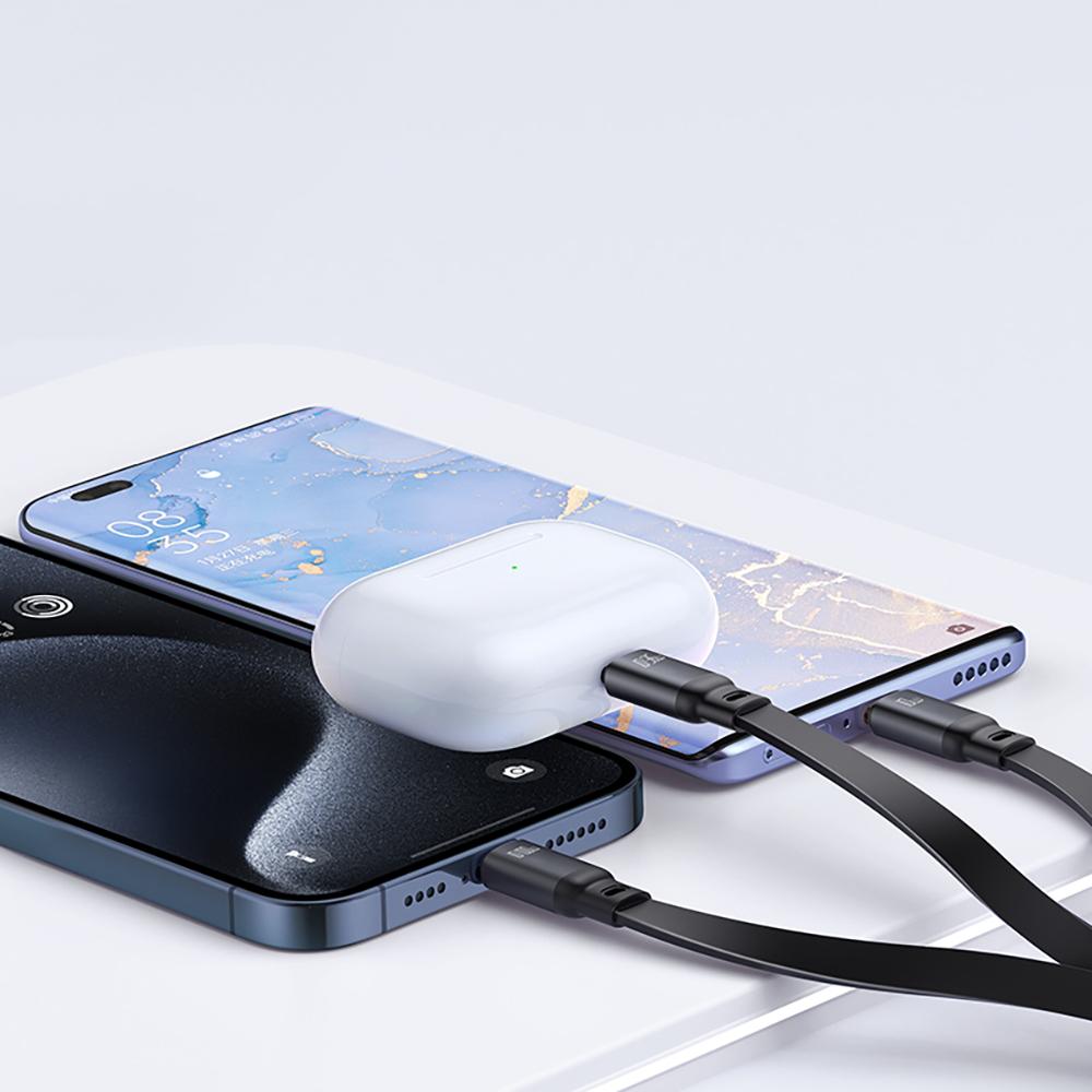 Mcdodo Cable Usb-C 3In1 Retractable Fast Charging Usb-C Lightning Micro 100W